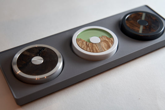 (CUSTOM) Espresso Distributor & Tamper Set "Matte White & Walnut"